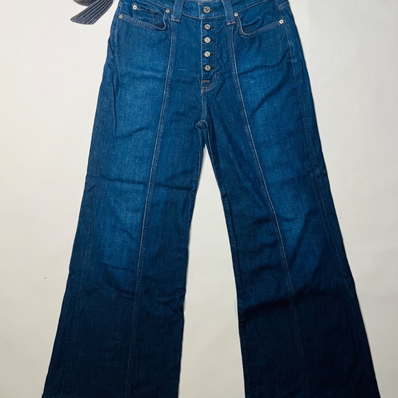 7 For All Mankind Vintage Wide Leg Jeans w Belt - Picture 2 of 6